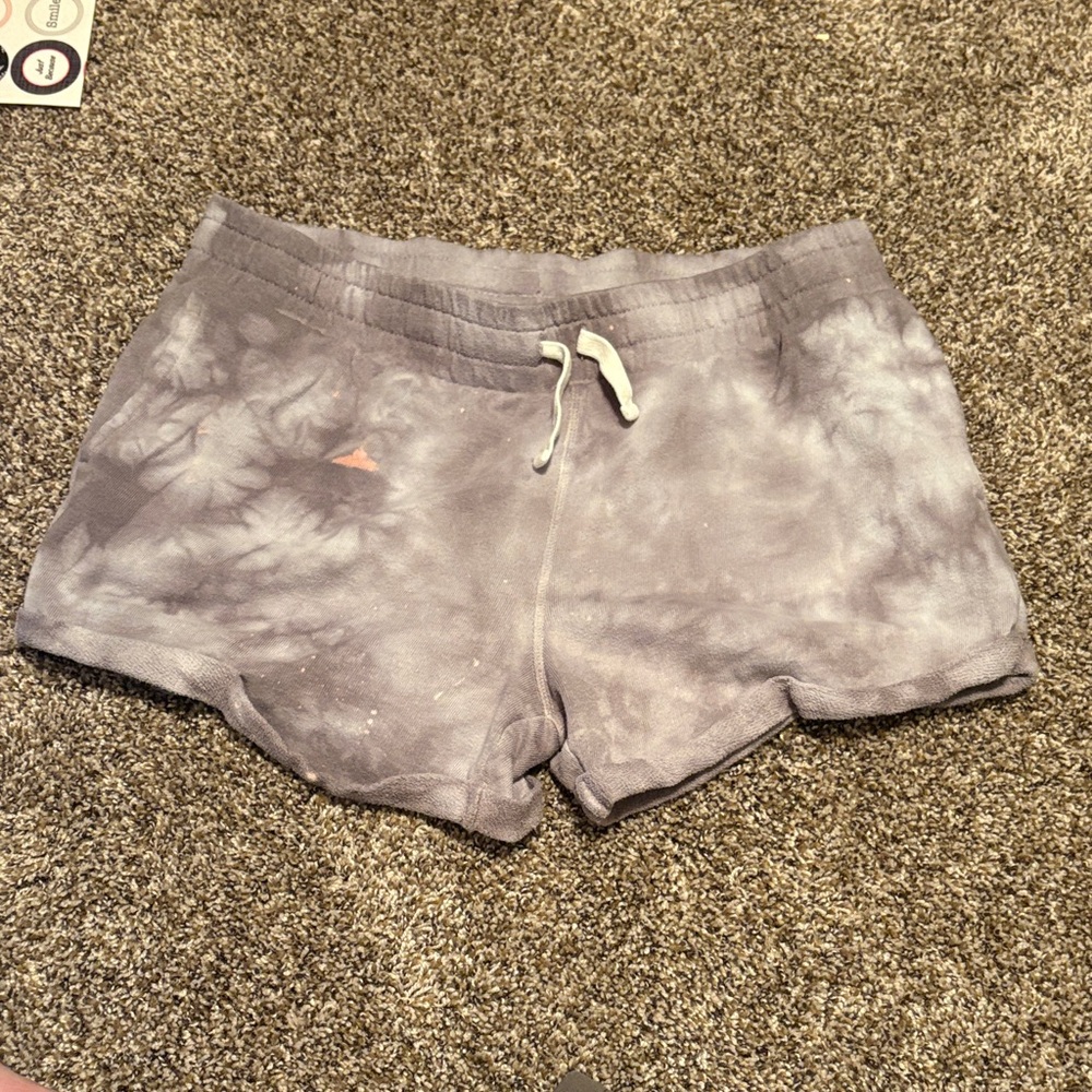 Gray Tie-Dye Women's PJ Shorts